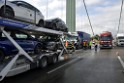 Schwerer LKW VU PKlemm A 4 Rich Olpe auf der Rodenkirchener Bruecke P035